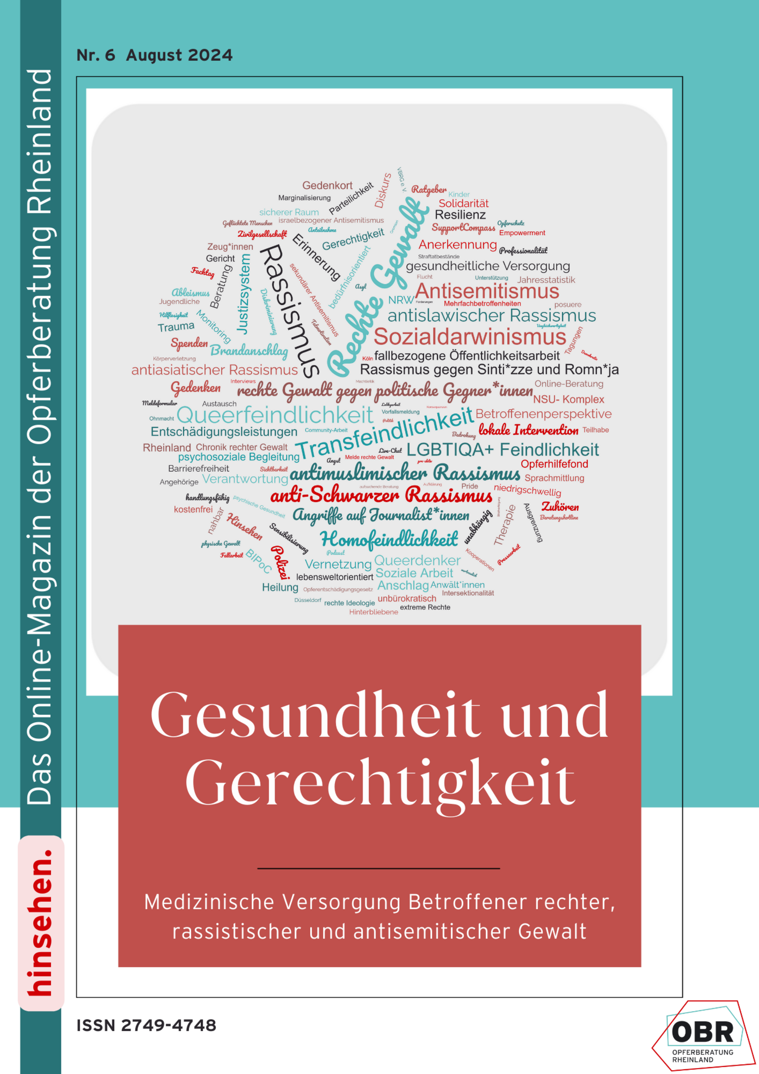 Cover des Online-Magazins Hinsehen der Opferberatung Rheinland Nr. 6 1-2024